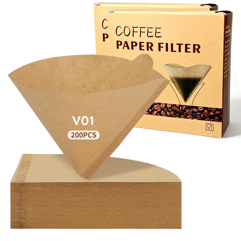 Coffee Equipment Cleaner - فلاتر قهوة مخروطية الشكل، 200 قطعة