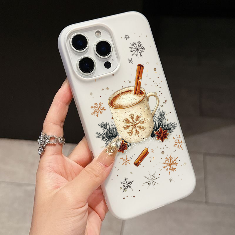 Coffee X - جراب هاتف شتوي بتصميم كرتوني لرقاقات